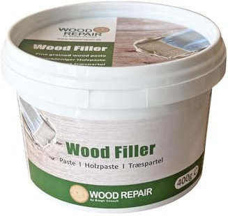 Wood Repair, Wood Filler Holzspachtelmasse 400g Dose, Feinkörnig,Wasserbasiert, für Holzausbesserungen (Eiche)