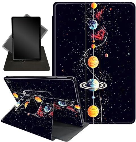 Case for All-New Amazon Fire HD 10 and 10 Plus Tablet (13th/11th Generation, 2023/2021 Release),360 Degree Rotating Stand Smart Protective Cover Case,Space Planet