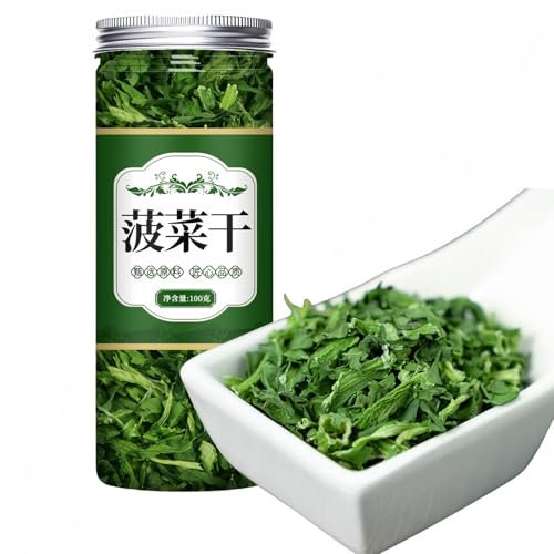 Knusprige Spinat-Snacks 100g*1 Dose– Gesund und lecker, Spinat ist reich an Vitaminen und Mineralstoffen, ideal für Smoothies, zum Backen und Kochen