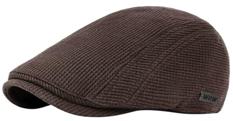 YAMEIZE Retro Stil Flache Kappe für - Damen Herren Einstellbare Warme Hut Gefüttert Cabbie Ivy Cap Trendige Baskenmütze Peaky Flache Kappe Fahren