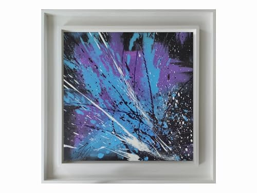 Géry Flag Tableau peinture acrylique - toile coton premium 40x40 cm – Fait main – Collection Fluxoria – Éclats d’énergie – Mouvement lumineux & géométrie fluide – Signé + Certificat d’authenticité