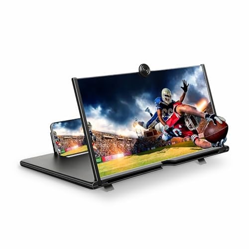 XIMAND for 16 Mobile Phone Screen Magnifier 3D HD Projector Screen for Movies, Videos, Foldable Stand with Screen Amplifier, Supports All Smartphones,16 inches