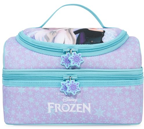 Get Trend Disney Frozen Bolsa de Almuerzo Infantil 3L, Elsa y Anna, 2 Compartimentos, Lunch Bag Perfecta para Colegio, Guardería o Snack, Idea de Regalo Niña (Violeta Frozen)
