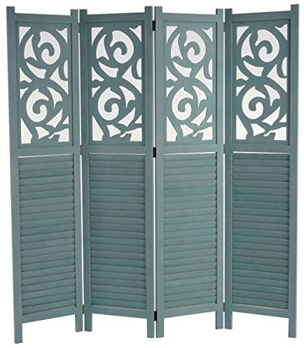 Mendler Paravent Istanbul-AM - 170x160cm, grün | Raumteiler, Trennwand, Sichtschutz, Ornamente