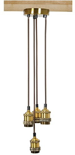 Lyyt | Quadruple Vintage Light Fitting | E27 - Antique Gold