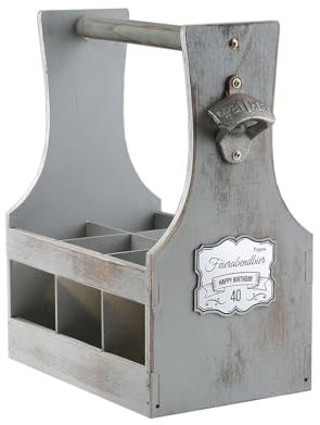 SNEG Flaschenträger aus leichtem Holz | Bierträger | Handwerker | Six-Pack | Männerhandtasche mit Schild-Gravur oder Holzgravur | Party | Freizeit | Grillen | geflammtes Holz (mit Schild-Gravur)