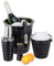 Relaxdays Cocktailset, 5-teiliges Shaker Set, Edelstahl, Shaker 500 ml, Eiseimer, Zange, Flaschenkühler, Barmaß, schwarz, 10024740