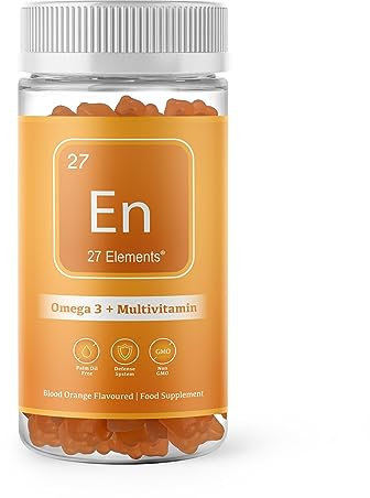 Omega 3 + MultiVitamin Gummies | Natural Orange Chewable Gummy Supplement for Adults & Children | One Months Supply - 30 Gummies | Gluten & Palm Oil Free Gummies | Made in The UK