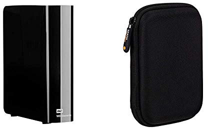 WD 10 TB Elements Desktop External Hard Drive - USB 3.0 & Amazon Basics External Hard Drive Case