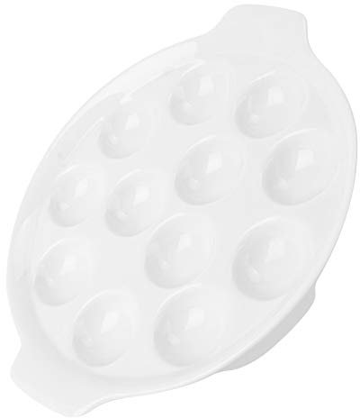 Cabilock Plat à escargots en céramique - 12 trous - Assiette à fruits de mer pour restaurant hôtelier