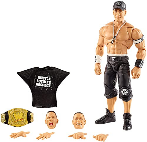 Mattel WWE Ultimate Edition Wave 10 John Cena Action Figure 6 in with Interchangeable Entrance JacketLanternExtra Head and Swappable Hands for Ages 8 Years Old and Up