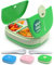 Umami Fiambrera para niños con cubiertos, estilo Bento, 3 grandes compartimentos, tamaños de porción ideales para edades de 3 a 9 años, libre de BPA, apta para microondas y lavavajillas