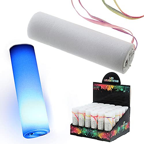 Cepewa LED Leuchtstab 36er Set │15x4cm Glowstick batteriebetrieben Schaumstoff │Leuchtfunktion Farbwechsel (1 x 36er Set LED Leuchtstab)