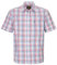 WALKER AND HAWKES - Men's Checkered Blue and Red 100% Cotton Short Sleeve Canterbury Country Shirt with Pocket Classic-Fit - Red - 3X-Large (48'')