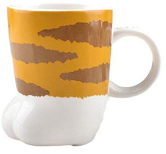 ANSUINY Tasse de café tasse de patte de chat tasse de petit déjeuner en céramique tasse de lait de chat mignon avec cuillère 250 ml-W