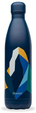 Qwetch - Bouteille Isotherme Altitude Bleu 750ml - Gourde Nomade Inox - 24h Froid et 12h Chaud - Etanche, Sans BPA & Réutilisable - Gourde isotherme pour Sport, Voyage, Bureau, Randonnée