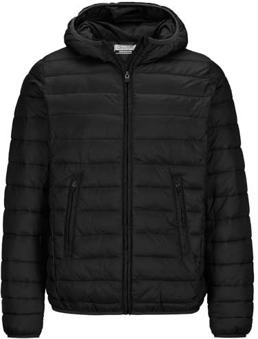 Kappa Giacca da Uomo, Trapuntata e Imbottita, Realizzata Nylon a Navetta. Regular Fit. (Black, L)