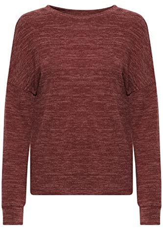 OXMO Benta Damen Sweatshirt Pullover Sweater, Größe:XS, Farbe:Chocolate Truffle Melange (1915261)