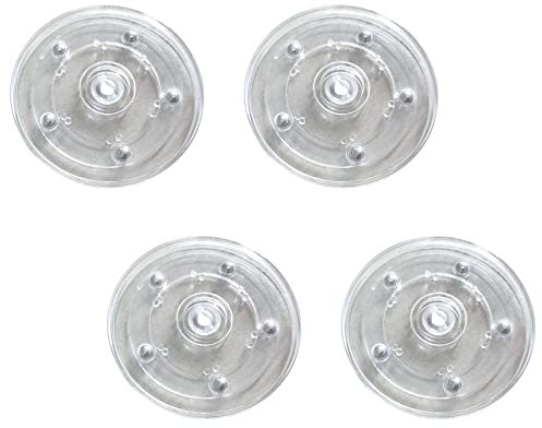 UFURMATE Drehteller aus Acryl, 4 Stück, 7,6 cm, transparent, drehbarer Drehfuß, Lazy Susan, Drehteller-Organizer für Küche