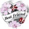 LANBEIDE Best Friend Charms, 925 Sterling Silver Love Heart European Beads Charms with Gold Ladybug Beetle Flower fit Pandora Bracelet Necklace Present for women