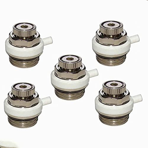 DAZZLEEX 5pcs1/2inch Automatic Air Vent Auto Cut-off Self Bleeding Radiator Valve Automatic Bleed Valve for Radiators 1/2 for BSP
