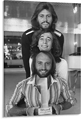 JITENG Bee Gees Poster Retro Musik Poster Gemälde Leinwand Wandkunst Wohnzimmer Poster Gemälde 60 x 90 cm