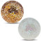 Yatinkim Decorative Glass Balls 8.5cm Mosaic Glass Orbs Ball Gold White Modern Sphere Centerpiece Bowls Dining Home Wedding Party Decor Gifts