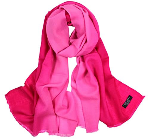Stfery Damen Winterschal Rosa, Schal Damenschal Scarf Wolle Gradient Halstuch 180x65CM Weich Warm Geschenk