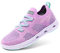 DREAM PAIRS Sneakers per Bambine e Bambini Senza Lacci Tessuto Traspirante Scarpe Sportive da Corsa Slip On,Size 35,Viola/Verde,SDFS2317K