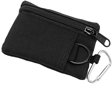 VGOL Kleine Beuteltaschen Outdoor Leicht Tragbar Klein Molle Beutel Nylon Geldbörse Zubehör für Münzen Schlüssel Karte 11 X 8,3 cm / 4,33 X 3,26 Zoll Schwarz
