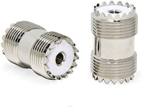 PL259 Coupler 2-Pack UHF Female to Female SO239 Barrel Coax Connector Adapter Cable Extention for CB Ham Radio Antenna, SWR Meter