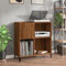 Prissent Meuble Porte-disques 84,5 x 38 x 89 cm en Bois Multicouche - Étagère pour CD, Vinyle - Armoire Multi-usages, Buffet, Meuble TV - Chêne Marron