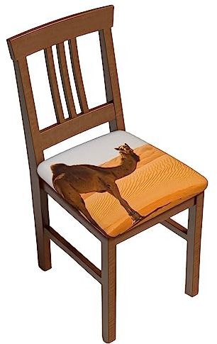 EVIUS Desert Sand Kamelstuhl-Sitzbezug, 4-teilig, abnehmbar und waschbar, Restaurant-Polsterstuhl, Schutzsitzkissen, Sofabezug für Restaurant, Büro (36 x 36 cm)
