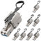 VCELINK RJ45 Stecker, Wiederverwendbare Werkzeugfreie Cat 7 Stecker, Cat6A Geschirmte Netzwerkstecker für 22-26AWG FTP STP SFTP UTP Kabel, 10 Gbps 600MHz, Vergoldet, 8 Stück