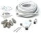 15m TV Cable Extension DIY Kit Coaxial Cable, 5 x Coaxial Plugs, 1 x Coaxial Couple, 1 x 2 Way Splitter, 1 x Coaxial Surface Mount Socket and 50 Cable Clips,