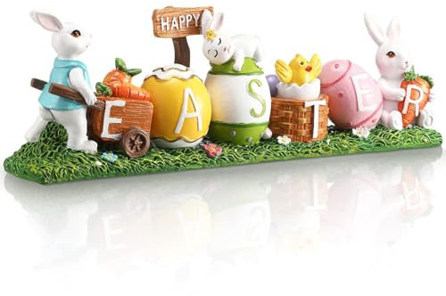 Osterdeko Osterhase Ostereier, Ostern Deko Hase Eier, Ostern Geschenke Kinder, Happy Easter Oster Figuren Kuscheltier Für Draußen Outdoor Garten Fenster Tisch Modern