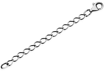 NKlaus Verlängerungskettchen 7cm Langpanzerkette 925 Silber, 1 Stück | Karabinerverschluss; Breite: 3,3mm; Gewicht: 0,98g
