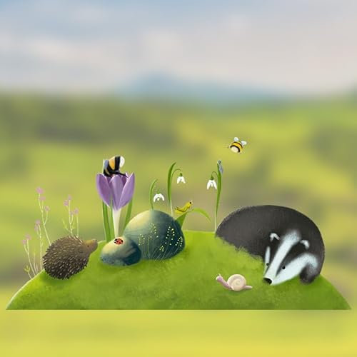 TinyFoxes Fensterbild Frühling im Wald - wunderschöne Fensterdeko für das Kinderzimmer - statisch und wiederverwendbar - handgezeichnet von Kristin Franke
