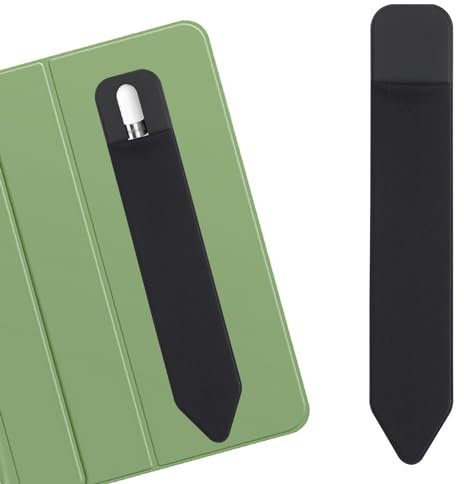 Elegante Stifthalterung für Pencil (1. & 2. Generation) - Sichere und Wiederverwendbare Selbstklebende Stifttasche - Elastische Halterung für Stylus Pen - Schutz und Komfort - Schwarz