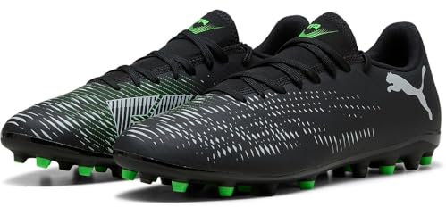 PUMA Future 8 Play MG, Zapatillas de fútbol Unisex Adulto, Black Silver-Fluo Green, 41 EU