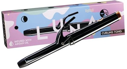 Luna Hair Curler 25mm | Long Barrel Curling Tongs with 5 Precise Heat Setting from 150°C to 230°C | Ceramic Coating Curling Wand with Fast Heat-Up & Auto Shut Off for All Type of Hairs