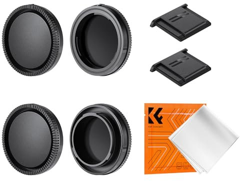 K&F Concept Gehäusedeckel + Objektivdeckel (hinten) für Sony E Mount Mirrorless Kameras, für Sony ZVE10 II A6700,A6600,A6500,A6400,A6300,A6100,A6000,A5100, A7C,A7CR,A7C II,A7,A7S,A7R