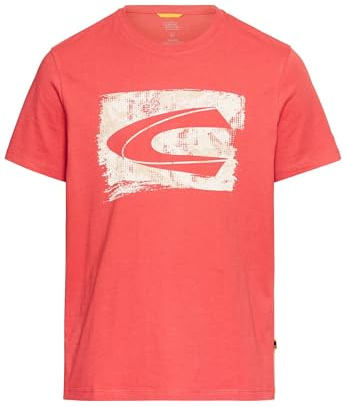 camel active Herren T-Shirt aus Organic Cotton Sonnenverfärbtes Rot, Menswear-XL