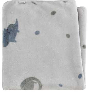 Sterntaler Babydecke Dino Rexi - Schmusedecke mit Allover Motiv - Kuscheldecke Baby aus weichem Plüsch - Kinder Decke, graublau