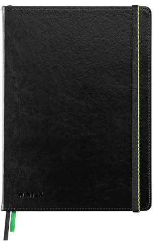 WINTEX Bullet Journal Puntinato - Quaderno Puntinato A4 con Copertina Rigida - Taccuino A4 con 96 Pagine Bianche - Notebook per Appunti per Ufficio e Uso Personale - Nero