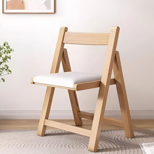 AIZYR Esszimmerstühle Aus Holz Klappbare Sitzgelegenheiten, Stapelbare Klappstühle Bequeme Gepolsterte Sitze Mit Leder Für Wohnzimmer, Büro, Garten, Balkon,Braun