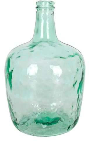 Tradineur - Garrafa de vidrio sin tapón, modelo Apple, 39 x 25,5 cm, damajuana, botella de vidrio liso para almacenar agua, vino, bebidas - 10 litros