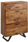 KADIMA DESIGN Kommode 80x120x41,5 cm Sheesham Massivholz/Metall Flurkommode | Sideboard Highboard mit Baumkante | Kommodenschrank Holz Modern | Standschrank Anrichte