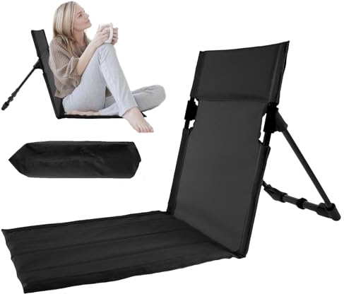 Leichter Strandbodenstuhl, Klappbarer Strandstuhl mit Rückenlehne, Niedriger Campingsitz Wasserdicht Garten Strandstuhlmatte, 600D Oxford-Gewebe für Sonnenliege Strandmatte Outdoor-Wanderpicknicks