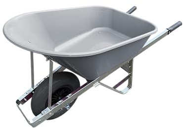 Agri Barrow Wheel Barrow 160 Litre Plastic Wheelbarrow with Puncture Proof Tires, Grey- Ideal for Equestrians, Gardeners, Yard & Garden Maintainers, Farmers, Stable Workers, Allotment Owners